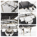 Hospital Medical Stainless Steel Foldable Gynecological Examination Table